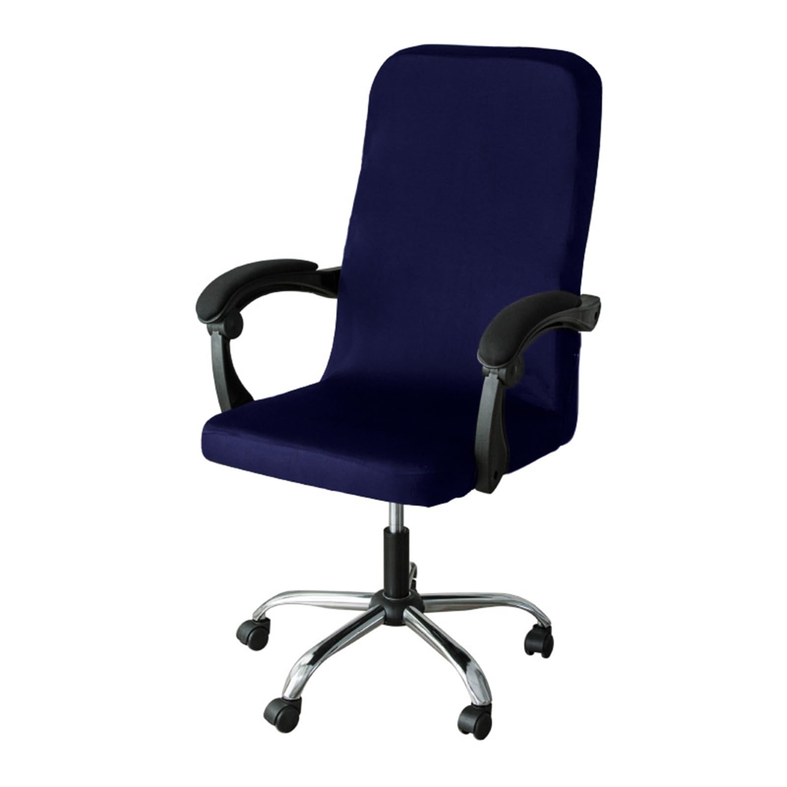 GUYIRT Color Sólido Funda De Silla De Oficina, A Prueba De Polvo Cubre para Silla Fundas Universales para Sillas De Oficina Ejecutiva con Respaldo Alto-Azul Marino-Grande