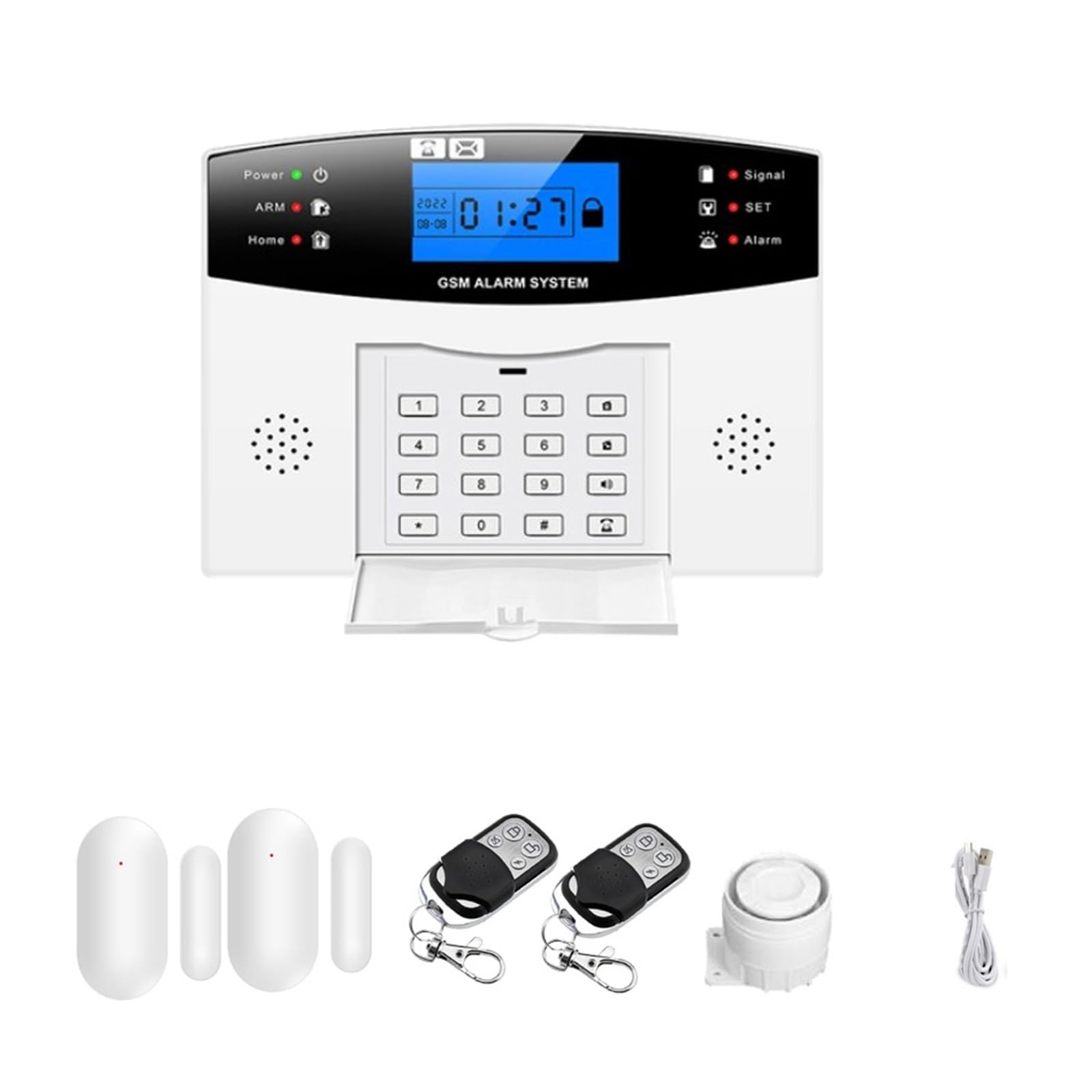 Tuya Wifi Wireless Home Security GSM Alarm System Remote Control Auto Dial PIR Door Sensor Siren Remote Monitoring(Kit B)