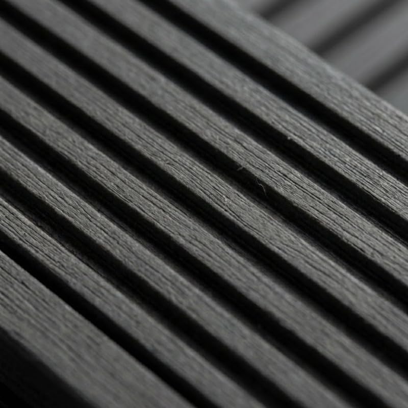 Lame terrasse bois composite plein Maxima L 360 cm Gris anthracite, ep.22mm, l.14 cm, L.360 cm