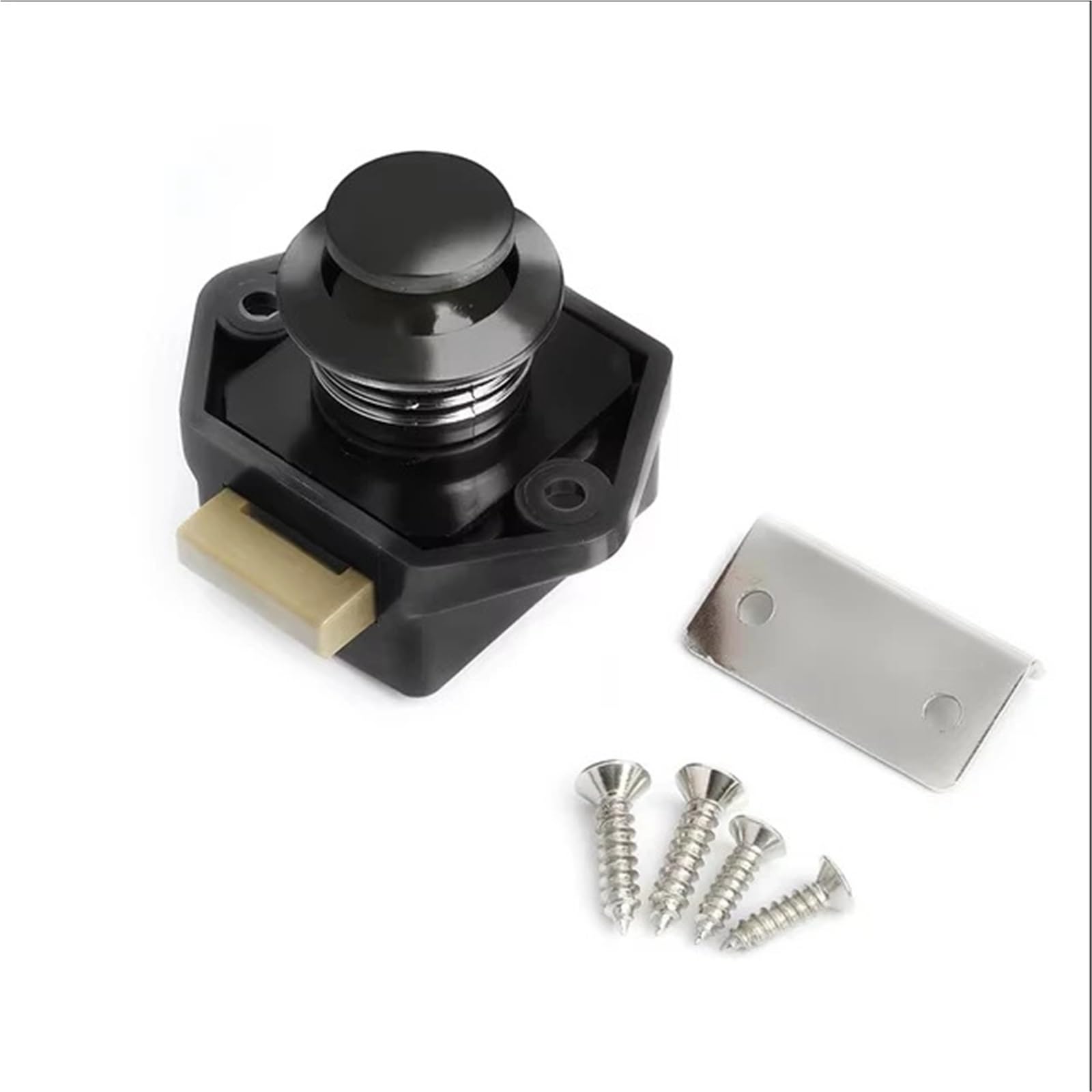 Jwvialel Small Black Push Lock Home Cabinet Drawer Latch Button Locks Furniture Hardware 10Pcs(Small Black)