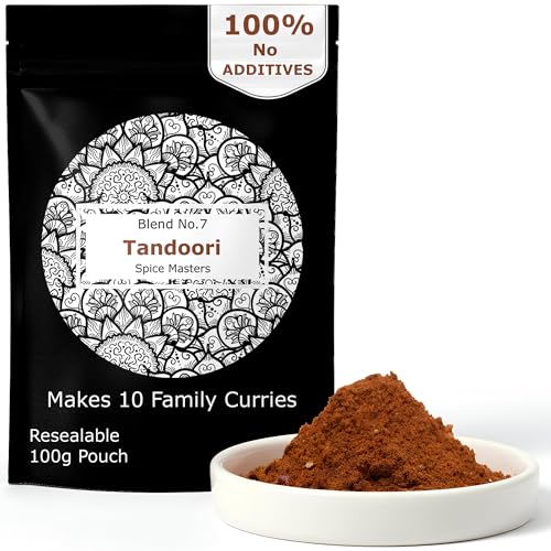 Tandoori Masala Powder - Superior Hand Blended Premium Mix by Spice Masters - Easy Meals Quickly - Authentic Made Simple