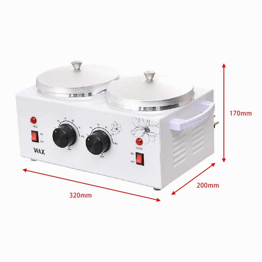 Scaldacera Doppio, Scalda Cera Per Ceretta Professionale, Scaldacera Professionale, Scaldacera 1200 ml, Cera Depilazione Scaldacera Doppio Riscaldamento PTC con Controllo della Temperatura