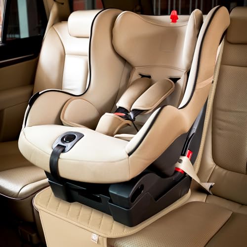 Image of MomnLittle Car Seat Cover 2 Pack Waterproof Non-Slip Car Seat Protector Mat for Child Safety Car Seat (2 Pack Beige)