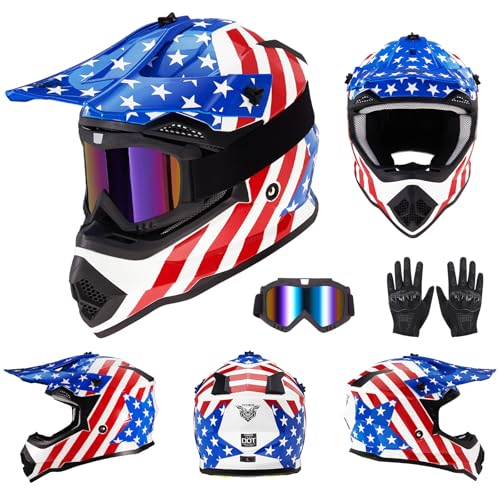 Image of VCOROS Youth Kids Dirt Bike Helmets,Kids Motocross Helmets DOT Approved