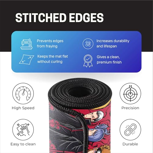 Image of Akatsuki Anime Mouse Pad 11x23 Inch 2mm Extended Gaming Desk Mat with Anti-Slip Rubber Base Mousepad for Smooth Surface Desk pad for PC & Laptop Use Waterproof & Stiched (Multicolour) Deskpad
