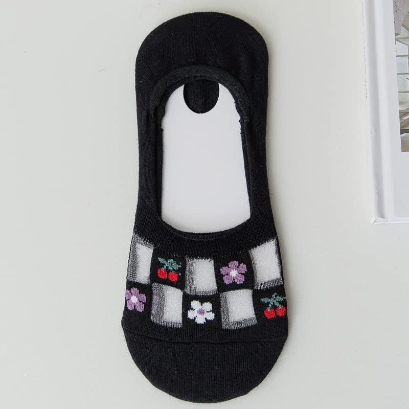 Vista 6 de CYee 6 pares de calcetines planos de malla transparente transparente para mujer, calcetines de malla transparente que no se ven de red, calcetines