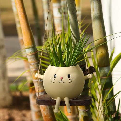 Pot de fleurs chat amusant idée de décoration originale pour l'entrée et la maison de vos proches