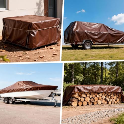 Winpull Tarp 10x12FT, Large 16 Mil Heavy Duty Tarps, Waterproof Tarp with Brass Grommets and Reinforced Edges, UV Resistant, Tear&Fade Resistant Poly Tarp for Outdoor Camping Pool Car Tent by Winpull - Image 8