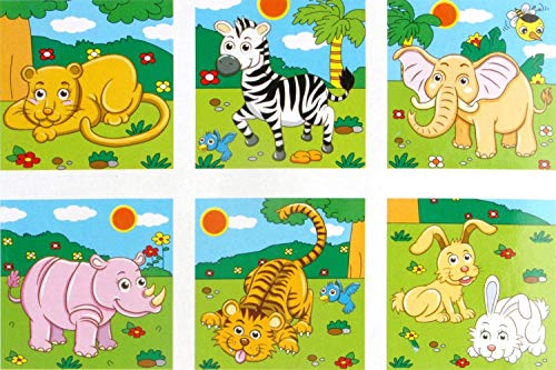Image of FunBlast 6-in-1 Wooden Block Puzzle for Kids, 9-Pcs Colorful Wooden Block Toy for Kids, Picture Puzzle- Multi Color