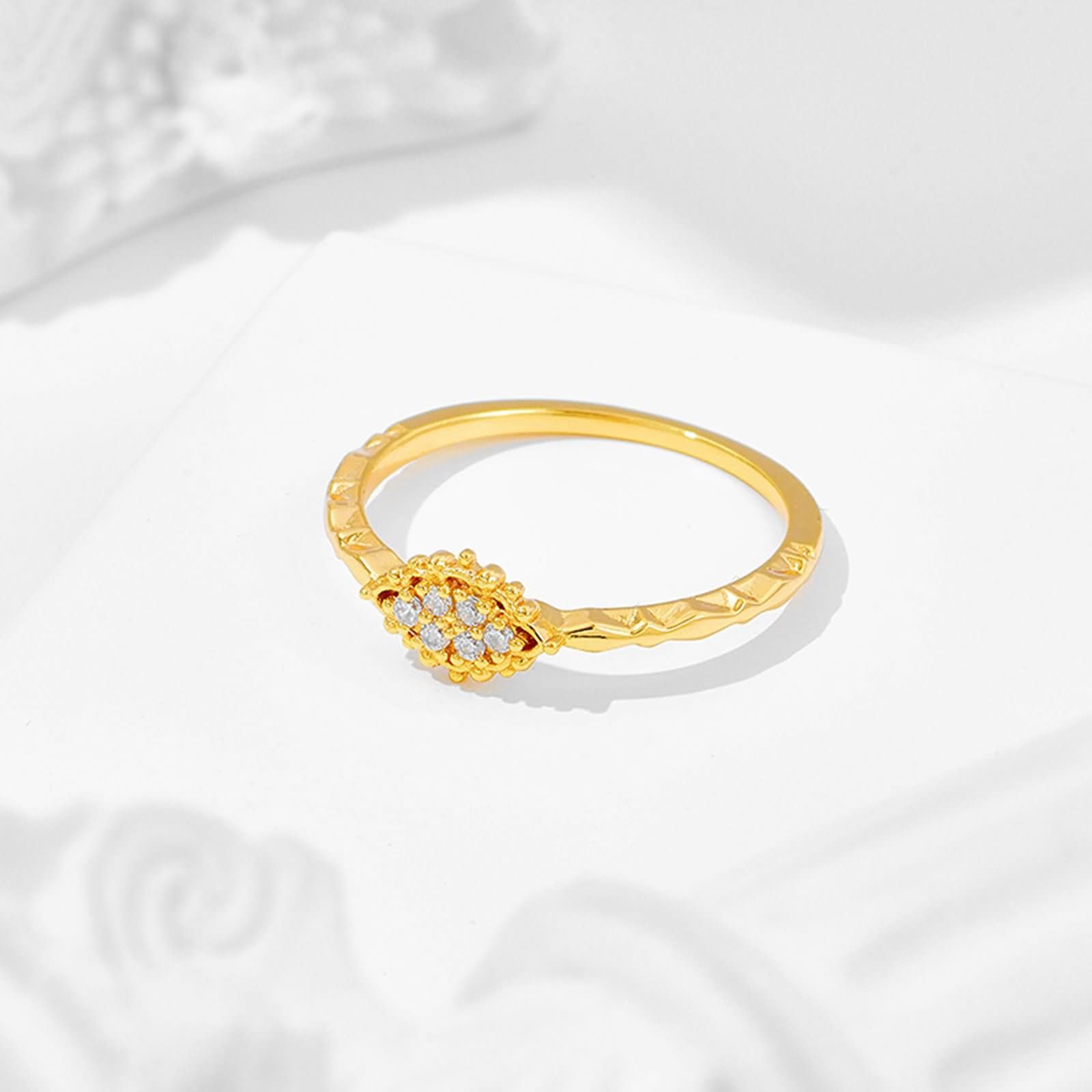 Elegante anillo de boda de oro amarillo de 9 quilates, 14 quilates y 18 quilates para mujer con moissanita