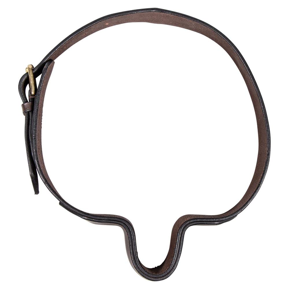 Schneiders French Style Cribbing Collar | European Leather | Covered Steel Plate Design | Adjustable Size | Brass Roller Buckle | Ideal for Preventing Wind Sucking