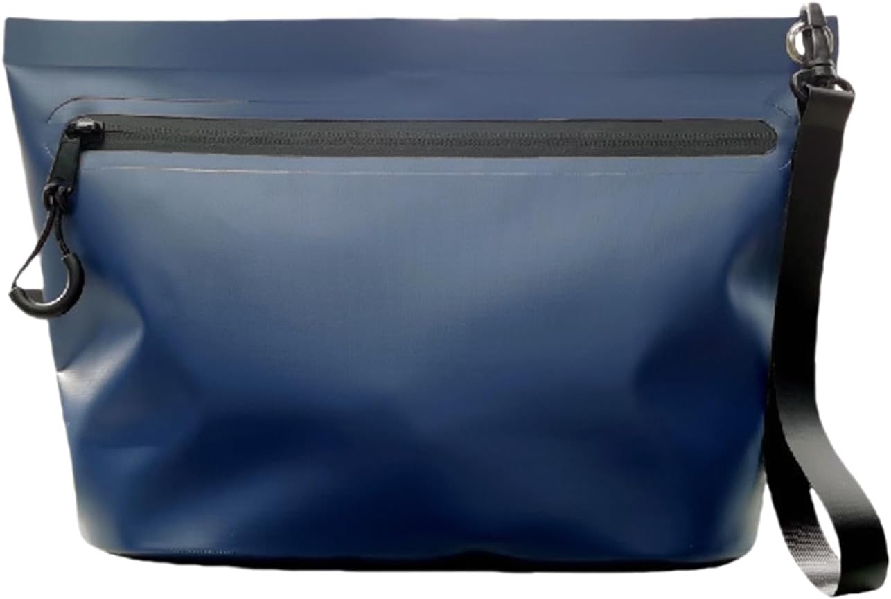 Waterproof Pouch, Large Tote Bag, Multipurpose Sturdy Carry Pack, 550D PVC Mesh Material, Water Resistant Lightweight Design, Portable Casual Travel Storage, Protective Handbag for Beach Pool Outdoor Dark Blue - Image 1 of 9