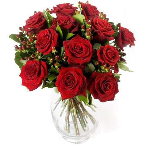 Clare Florist Dozen Red Roses Fresh Flower Bouquet - Gorgeous Red Roses Beautifully Arranged and Delivered Direct to Your Door Cover