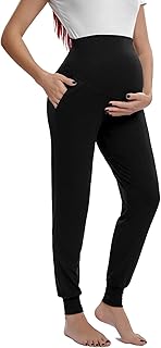 Eavoqinjiaf Maternity Pants Over The Belly Lounge Sweatpants Stretchy Comfy Pregnancy Trousers with Pockets