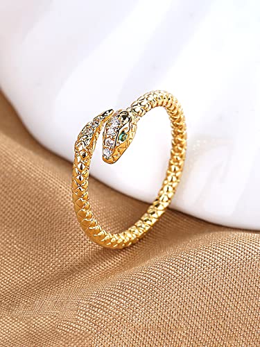 Snake Shaped Plated Ring, Gift for Her