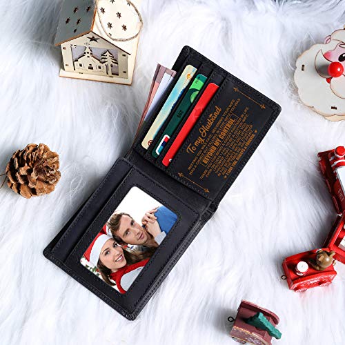 Gifts for Husband, to My Husband Wallet Engraved from Wife, Personalized Gifts for Mother's Day Fathers Day Anniversary Birthday Valentines Day3