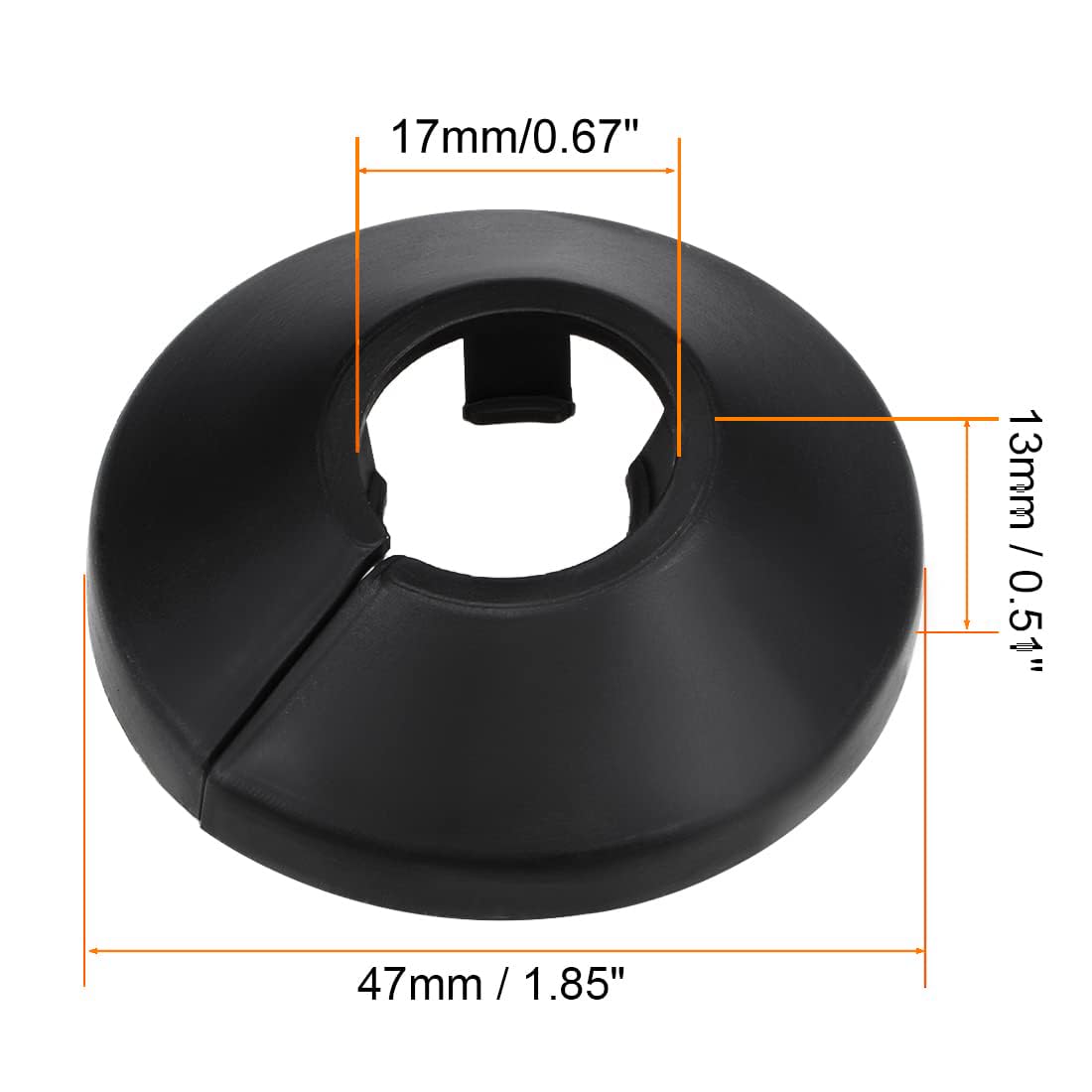 TOP-VIGOR 8pcs 17mm Pipe Cover Decoration, Click-in PP Plastic Escutcheon Pipe Collar for Water Pipe Drain Line - Image 2