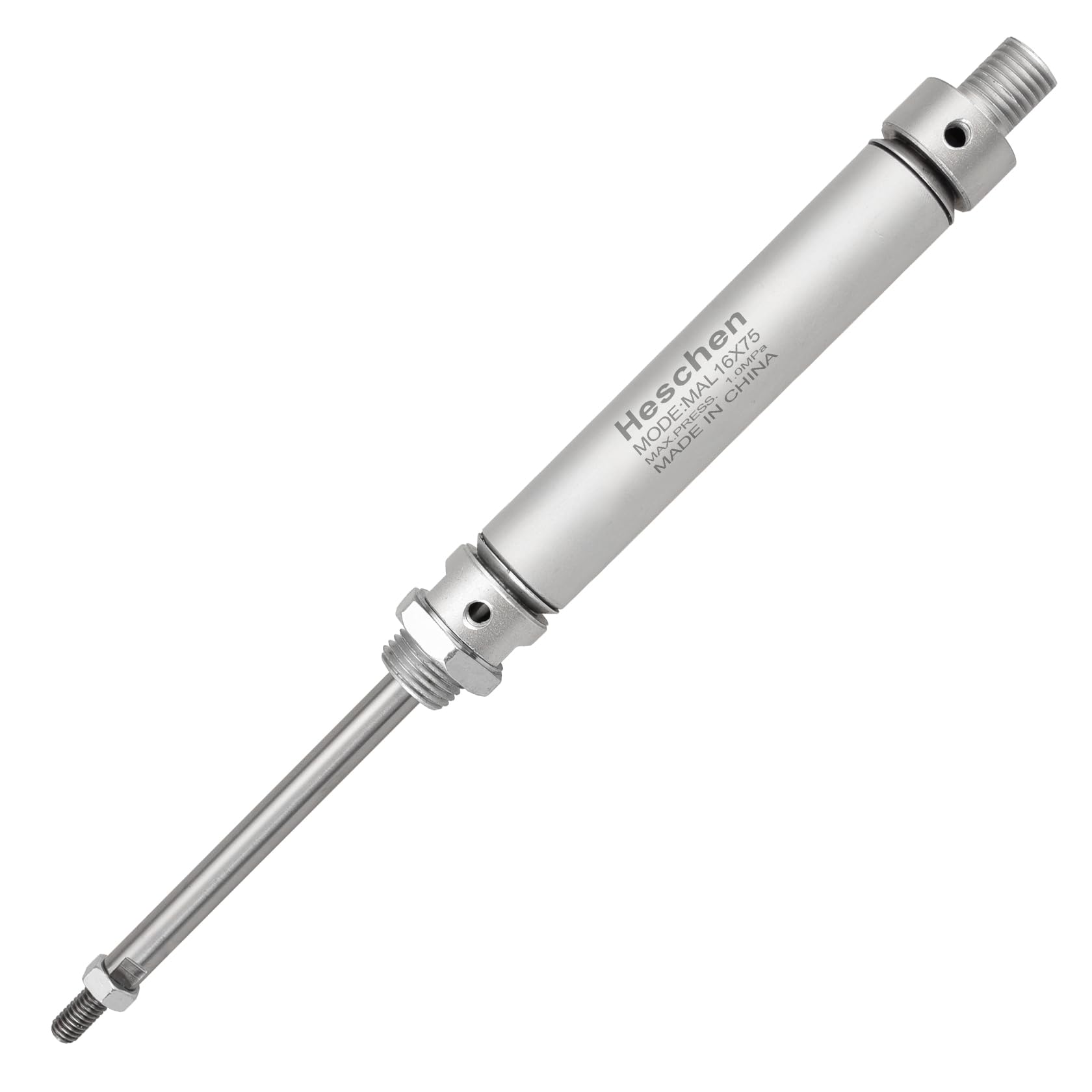 Heschen Vérin pneumatique Mince, Mal 16-75, M5 Port, Alésage 16mm, Course 75mm, Double Effet