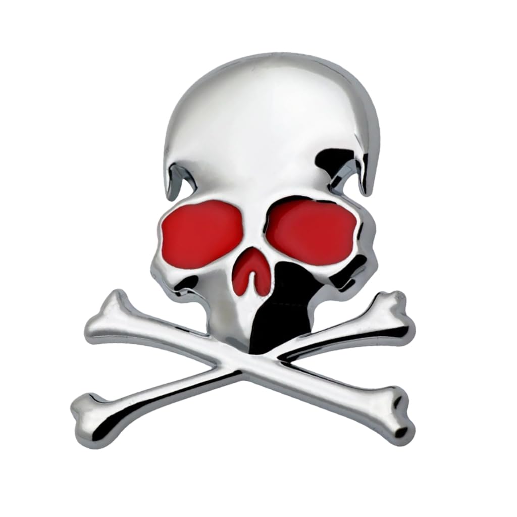 Elnwnnkc 3D Skull Metal Emblems Stickers Personalizes Skeleton Designs Skull Crossbones Metal Decals for Car &