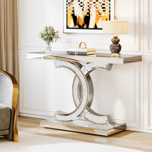 Tribesigns CT-F2029-QQ Mirrored Console Table, Modern Silver Entryway Table thumb #3
