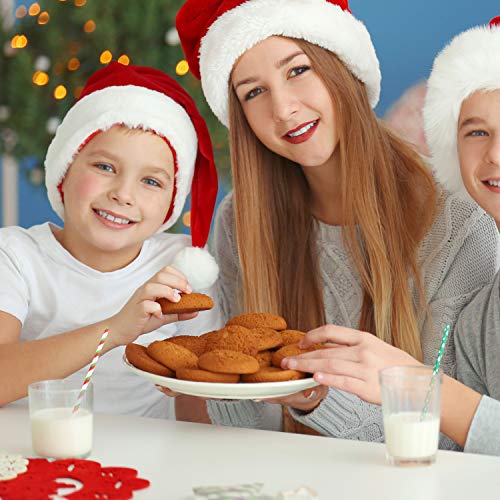 Kerstpapieren rietjes (200 Pack) - Biologisch afbreekbare, tweekleurige kerstthema-decoratieve papieren rietjes in 8… - Image 8