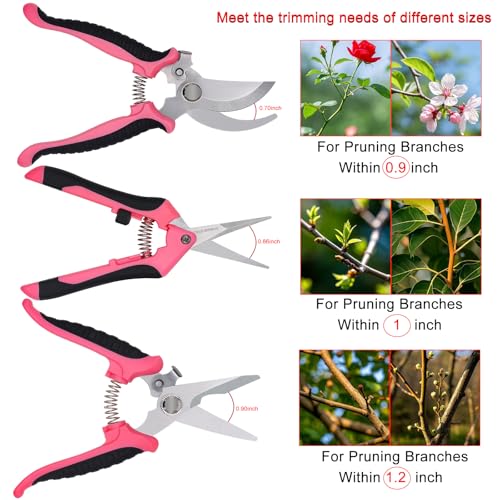 Set de 3 Tijeras de Podar de Acero Inoxidable para Jardín miniatura 4
