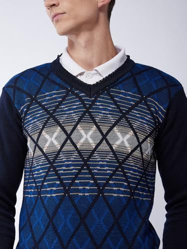 Image of Pivl Men's Winter Geometric Print Sweater - Warmth and Style for The Season||Winterwear||