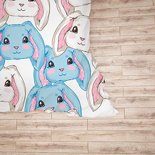 Linge de lit King Size sans repassage ultra doux motif lapin pour lit 3 pcs - 5