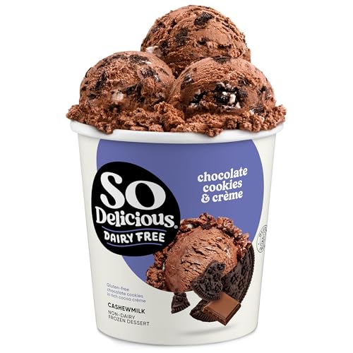 So Delicious Dairy Free Cashew Milk Frozen Dessert, Chocolate Cookies N’ Cream, Vegan, Non-GMO Project Verified, 1 Pint