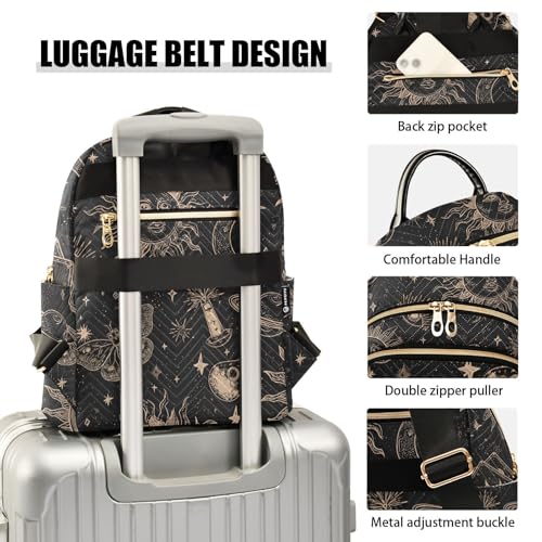 Image of ALAZA Sun Moon Stars Witchy Mini Backpack Purse for Women Travel Bag Fashion Daypack Back Pack Shoulder Bag