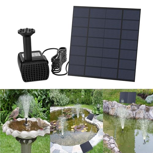 YRHome 1,8W Solar Springbrunnen Platz Solarpumpen Update Teichpumpe Garten Wasserpumpe Schwimmender Solar Panel Brunnen Fontäne Pumpe für Vogelbad, Garten, Fisch-Behälter, Pool, Kleiner teich