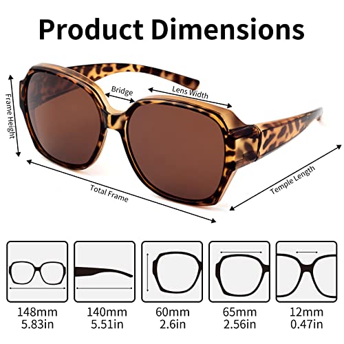 Face Shadow Over Glasses Sunglasses for Women Polarized UV Protection, Fit Over Prescription Glasses Sunglasses Lightweight4
