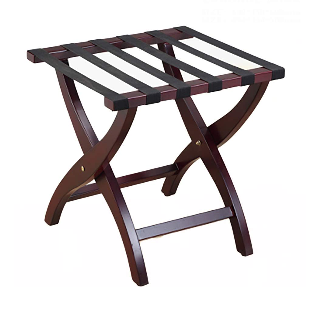MSHGSKU Luggage Rack, Folding Luggage Rack Wooden Foldable Luggage Rack Multifunctional Hotel Hanger Bedroom Shelves Suitcase Travel Bag Holder,One Color