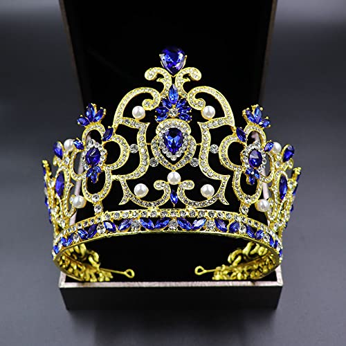Tiara de boda para novia, princesa, diadema de novia, corona de novia, diamantes de imitación de cristal, decoración de joyería para el cabello para princesa, reina, niña, novia, cumpleaños,