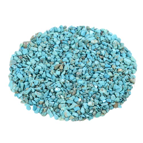 Anjiucc 1/2 lb Green Turquoise Tumbled Chips Stone Crushed Crystal Natural Rocks Healing Home Indoor Decorative Gravel Feng Shui Healing Stones