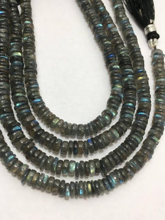 Labradorite naturelle de qualité supérieure en perles lisses pour joaillerie haut de gamme