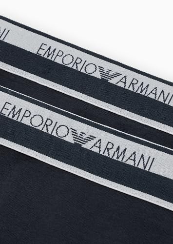 Emporio Armani Stretch Cotton Logoband 2-Pack Brief, Slip Donna, Nero (Black), S - 4