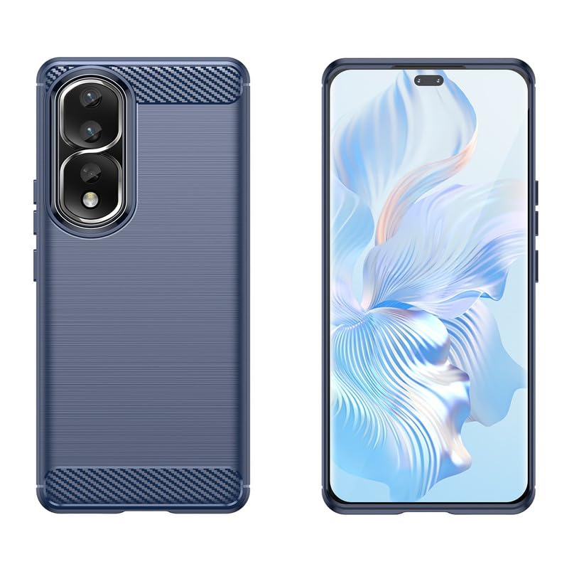 Image of NPRC Hybrid Ultra Slim Protective Case TPU Non-Slip Carbon Fiber Texture Shockproof Case Cover for Honor 90 - Blue