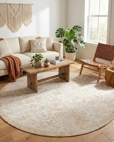 Tapete redondo Outdoor Aztec de 8 pies, natural