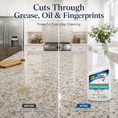 Black Diamond Stoneworks Granite Counter Cleaner: USDA Certified BIOBASED- Safe for Granite and other stone countertops. Safe for food contact formula to keep your countertops looking fresh and clean!
