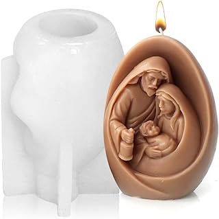 3D Jesus & Virgin Mary Family Candle Molds - Resin & Silicone Molds for DIY Craft Supplies & Home Decor