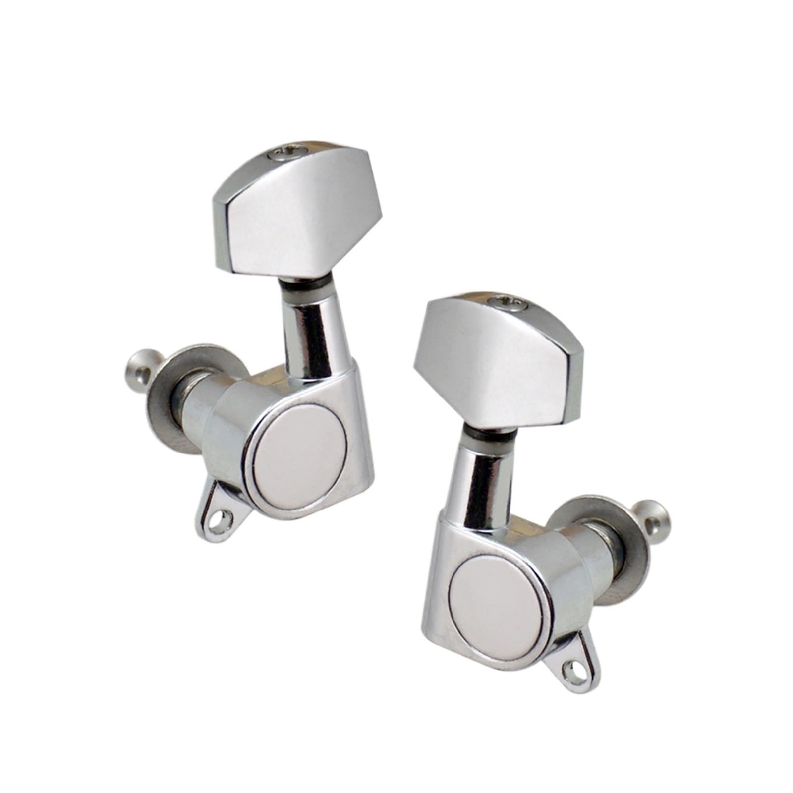 6PCS Versiegelte Gitarrensaitenwirbel Locking Tuner 3L3R Tuning Tuner Akustische Maschinenkopfknopf(Silver)