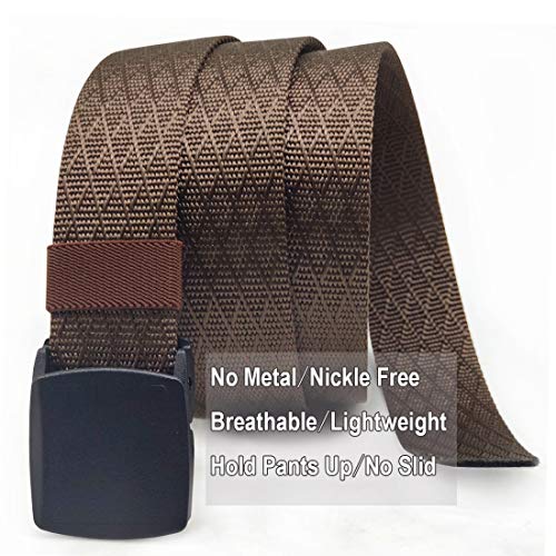 Image of WYuZe Men's Military Tactical Web Belt, Casual Nylon Webbing with No Metal Buckle