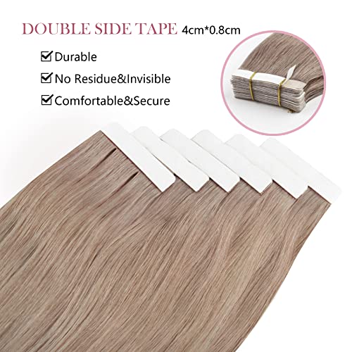 Image of Sixstarhair Tape in Hair Extensions Seamless Tape In Extensions for White Women 20 Pieces per Pack Hair Extensions Remy Human Hair 50g [Color 18 Dirty Blonde 22inch]
