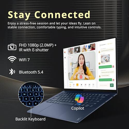 Image of Lenovo Yoga Slim 7X 14.5 3K OLED Touchscreen Copilot+ PC Laptop, Snapdragon X Elite X1E-78-100, 16GB LPDDR5X, 3TB Storage (2TB SSD+1TB Docking Station Set), Long Battery Life, Win 11 Pro, Blue