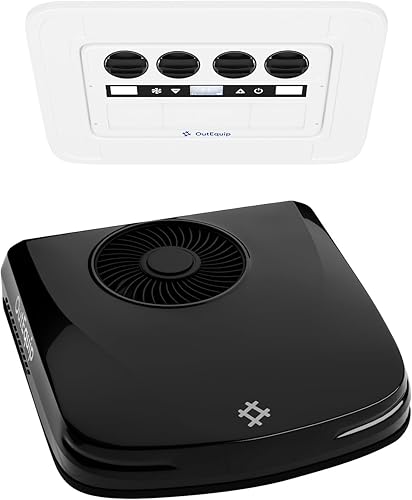Miniatura 1 de Aire acondicionado de techo RV de 12 V con calentador, aire acondicionado de CC de perfil bajo de 10,000 BTU - AC silencioso alimentado por batería