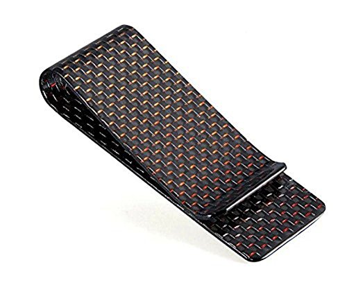 CL CARBONLIFE Carbon fiber wallet Money Clip Credit Card holder Clips for men Red M