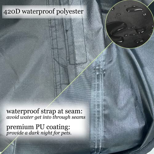 Image of J&C Large Bird Cage Cover 420D Bird Cage Covers Heavy Duty Birdcage Cover Waterproof Bird Cage Covers for Night Blackout Sunlight Patio Birdcage Covers