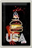 DekoNo7 Plaque en tôle 30 x 20 cm American Diner USA Motif Burger Restaurant