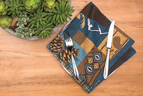 Set de 6 Servilletas de Tela Cuadradas Algodón Azul miniatura 3